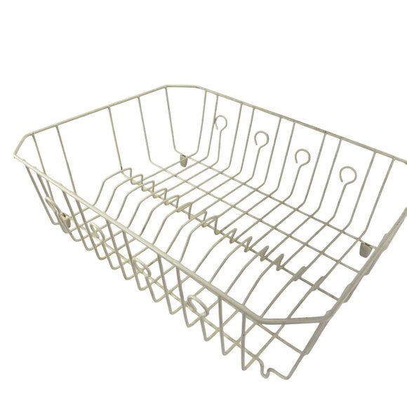 Vintage White Large Wire Dish Rack Rubbermaid Kitchen Sink Storage Organizer - Picture 4 of 9
